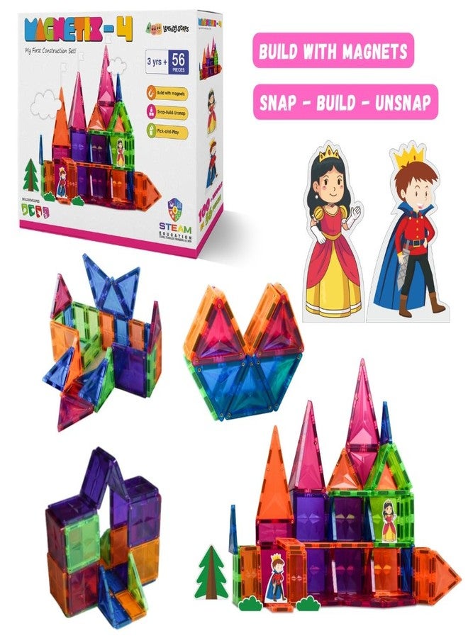 Zephyr Learning Steps - Magnetix-4, Child's First Construction Set, STEAM Educational Toy, Magnetic Construction Set, Magnetic Tiles, Magnetic Building Blocks for Boys and Girls Age 3+ - Pieces: 56 - Image 3